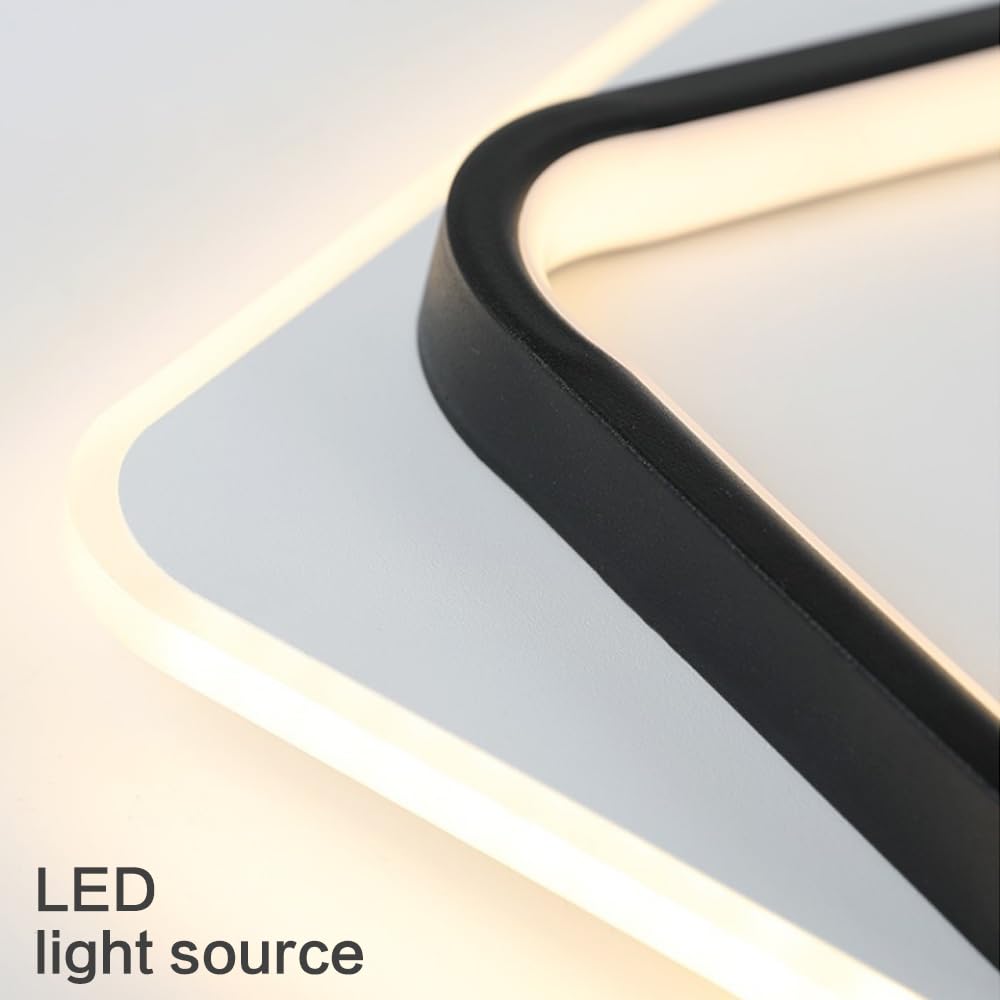 Kwadratowa Sufitowa Led Z Możliwością Regulacji, 3000K/4500K/6000K, Do Korytarza, Sypialni, Ganku, Nowoczesna Metalowa Sufitowa/Ciemny/20 Cm