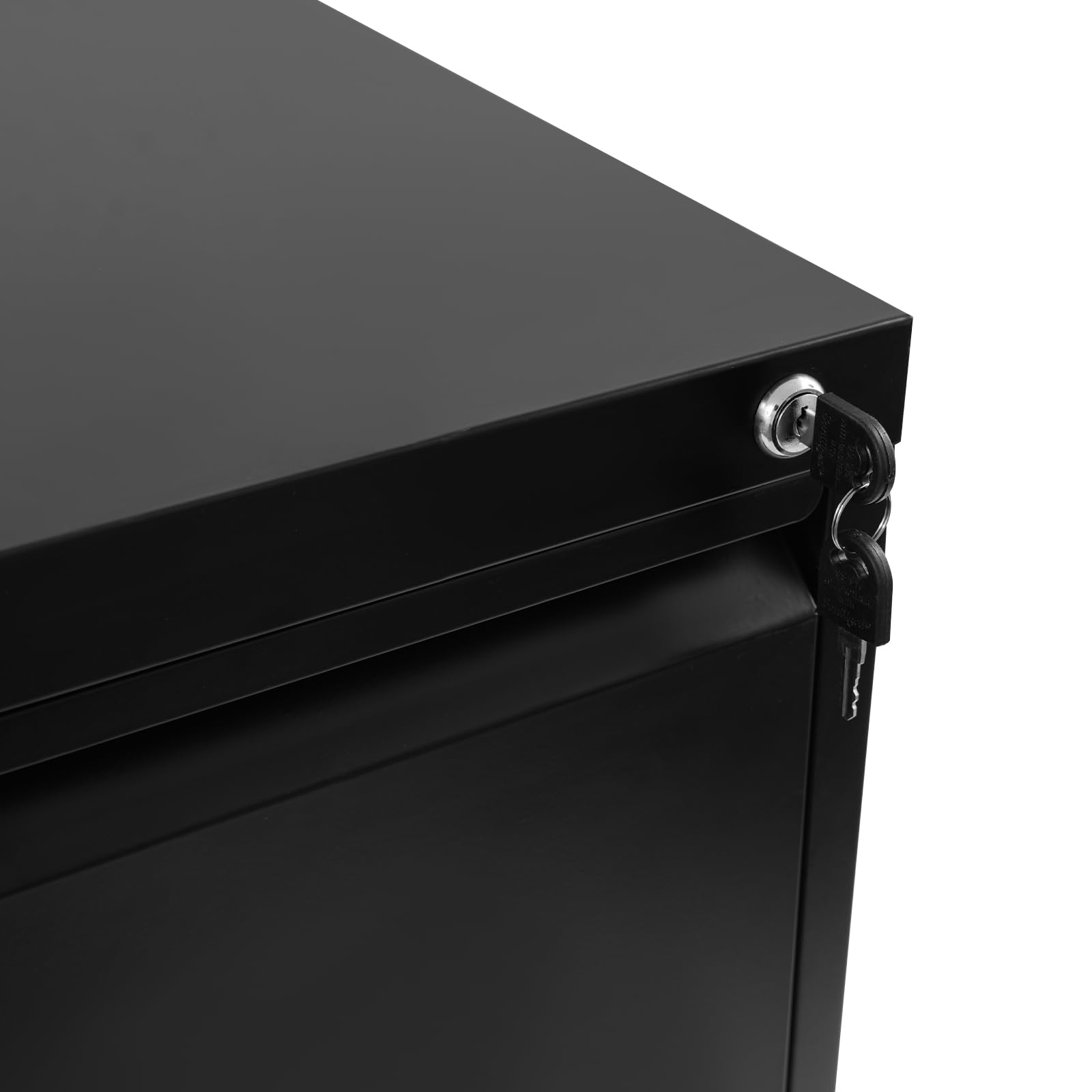 Armadietto con 3 cassetti, armadio in metallo in acciaio chiudibile, contenitore con cassetti per ufficio, armadietto da ufficio con serratura per documenti e documenti, 46 × 62 × 103,1 cm, nero