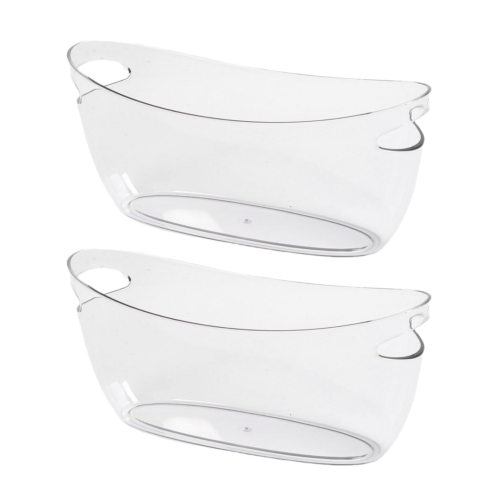 2-teiliges transparentes Eiskübel-Set, 5 l, großes Fassungsvermögen, PET-Getränkebehälter mit 2 Schaufeln für Wein, Champagner, Bierflaschen, ideal für Partys, Zuhause, Bar