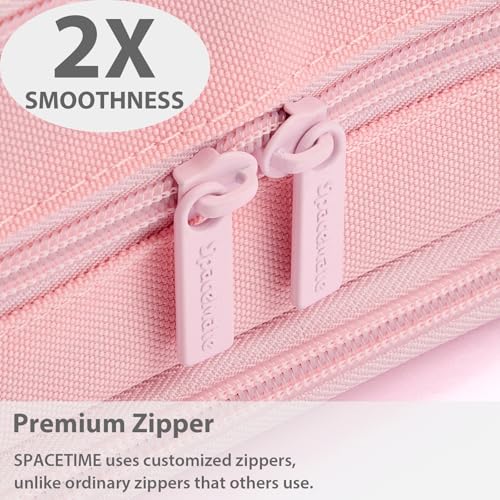 Image of SPACEMATE Pencil Case Pouch Box Bag School Supplies Girls Boys Kids, Cute Preppy Stuff Big Capacity Aesthetic Pen Organizer, Back to College Stationary, Pink, Extra Large Style, 2300ml