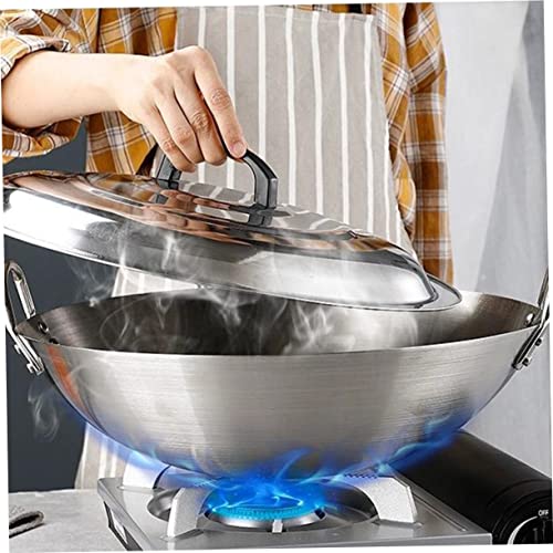 Wok de acero inoxidable con doble asa práctico miniatura 7
