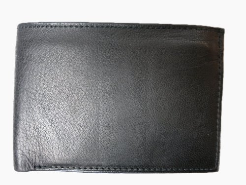 Rfid Bi-Fold Leather Wallet # Rfid1160 By Marshal® Wallet - Black #TOP2