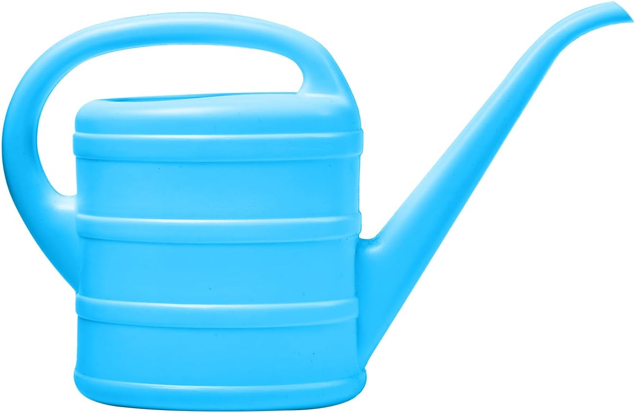UFANME 1/3 Gallon Blue Watering Can for Indoor Plants - Long Spout, Comfortable Handle, Recyclable Plastic