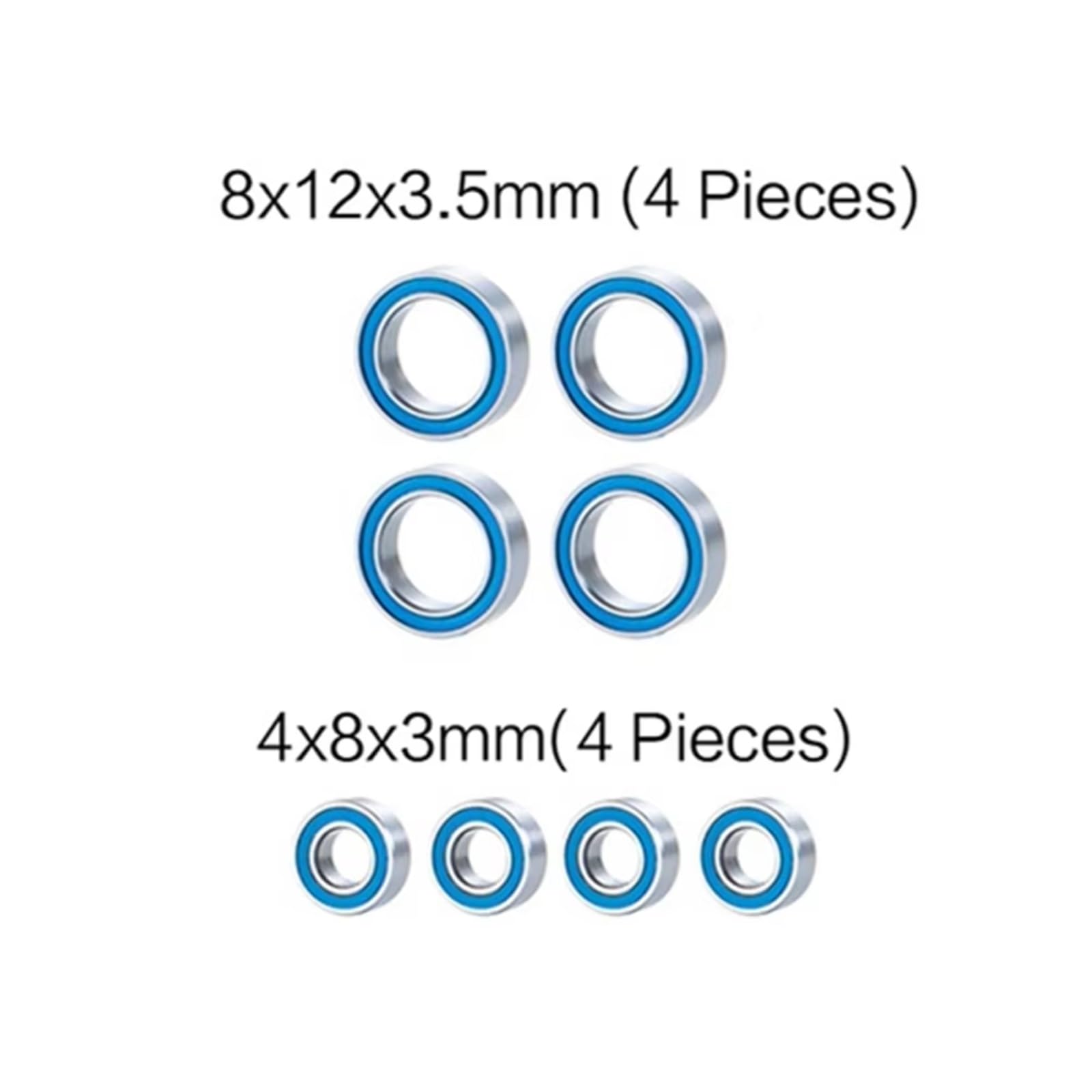 Rodamientos Bolas RC para E-Slash para Summit 1/16 Kit De Rodamientos De Bolas Sellados De Goma De 8 Piezas Piezas De Actualización De Automóviles RC Accesorios Piezas De Repuesto