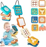 weirtoya Busy Board for 1 Year Old,Montessori Toys for 1 2 3 Year Old Boy Girl Birthday Gifts,8 in1 Toddler Toys Travel Activities Busy Cube,My First Montessori Busy Board (Blue)