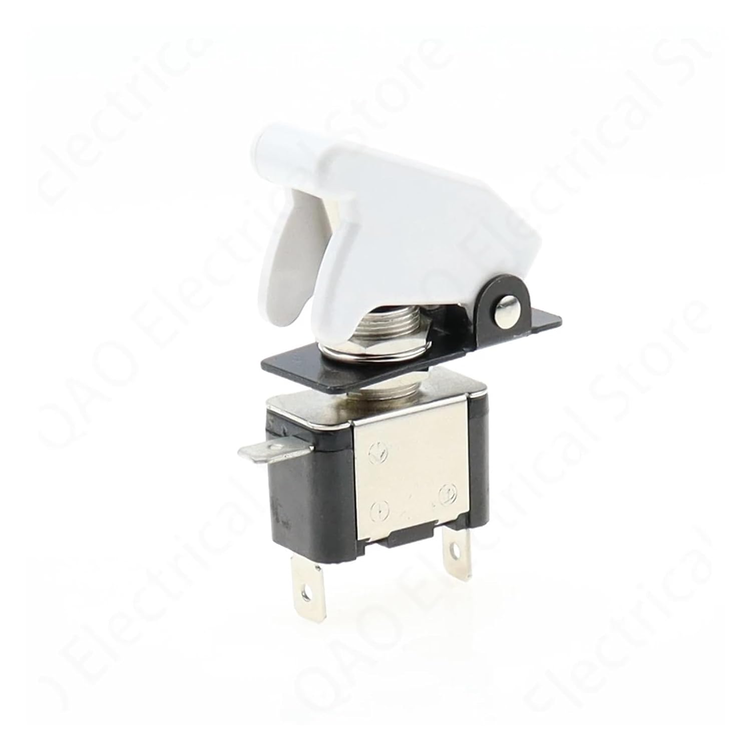 Auto Car Boat Truck Illuminated Led Toggle Switch with Aircraft Flip Up Cover Guard White 12V20A