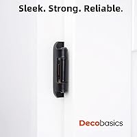 Vista 5 de DecoBasics Paquete de 2 bisagras negras superpuestas de 1/2 pulgada para puertas de cabina (1 par), bisagra de marco de cara semioculta de cierre