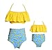 Produktbild COIN 2 Bikini Sets Mutter Tochter Badeanzug Neckholder Bikini Hohe Taille Rüschen Blumendruck adeanzüge Familiepassende Kleidung Tankini