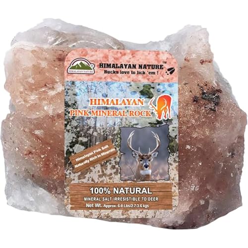 Himalayan Nature Animal Licking Pink Salt Rock Lick Deer, 5 Pound, Natural Mineral Block, Hand-Carved, Ideal for Wildlife, Hunting, Photography, Health