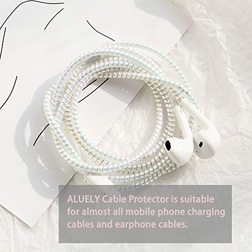 Image of Cable Protector Animal Proof Wire Repair, Cord Protector for Pets Headphone Saver Spiral Cable Wrap Strain Relief, Cord Sleeve for Phone Cable USB Date Cable, 60 inches, 2 pcs, Black