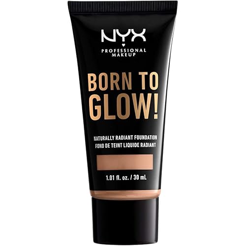 NYX PROFESSIONAL MAKEUP Born To Glow Naturally Radiant Foundation, Medium Coverage - Soft Beige