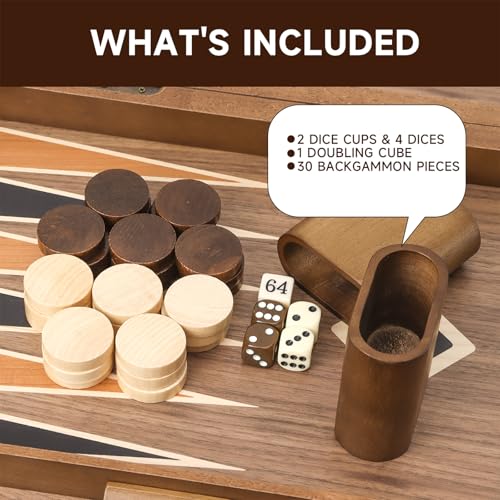Set Premium de Backgammon Plegable de Madera miniatura 5