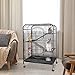 ZENY 37-inch Metal Ferret Chinchilla Cage with 2 Front Doors 4 Levels Small Animal Hutch for Squirrel/Rabbit/Rat Indoor Outdoor Use, Black
