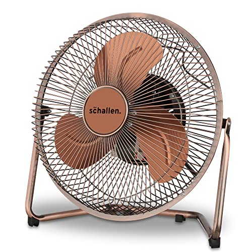 Schallen Small 9' Metal High Velocity Cold Air Circulator Adjustable Floor Fan with 3 Speed Settings...