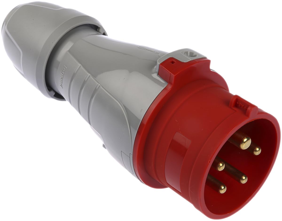 Fiche inclinée Hypra IP44 32A - 380V~ à 415V~ - 3P N T - plastique