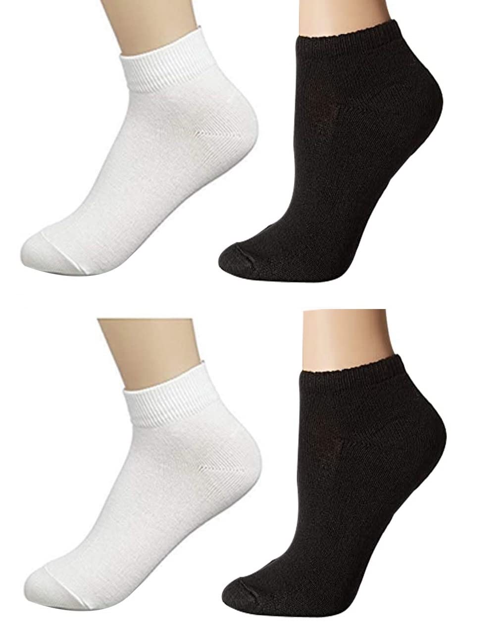 School uniform Socks Cotton Plain High Ankle Length Ultra soft for sports/office/school/college/gym/casual wear Black & White Combo-image-26