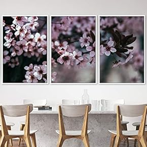 signwin 3 Piece Framed Canvas Wall Art Pink...
