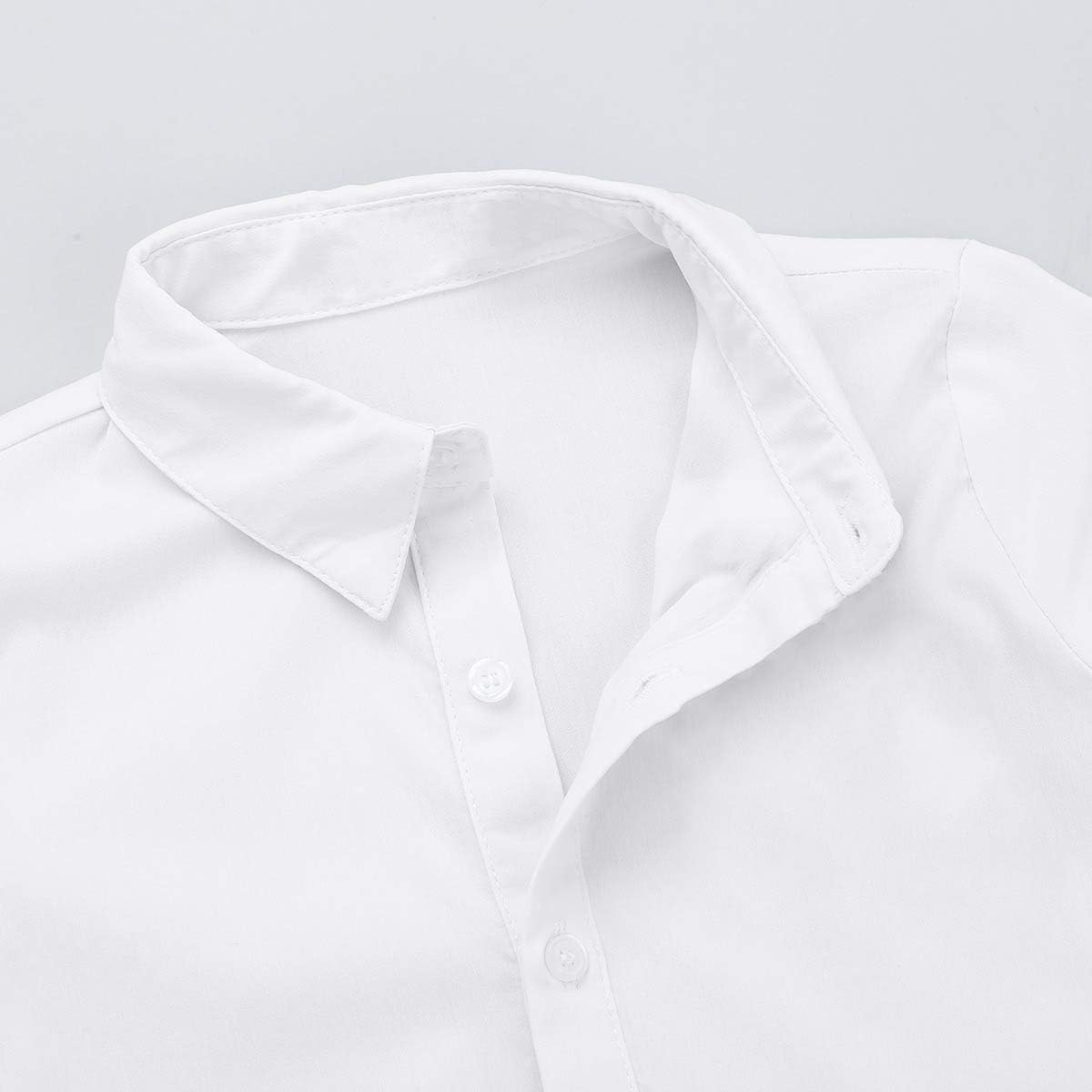 Linjinx Kids Boys Gentlemen Romper Latin Dance Shirt Formal Dress Shirt Long Sleeve Button Down Bodysuit with Bow Tie