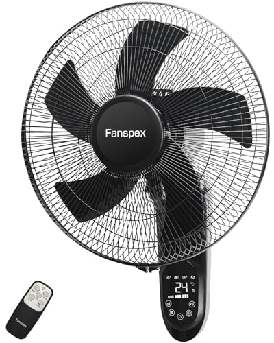 Fanspex 16" Wall Mounted Fan with Auto-oscillation, Timer, Adjust Wind