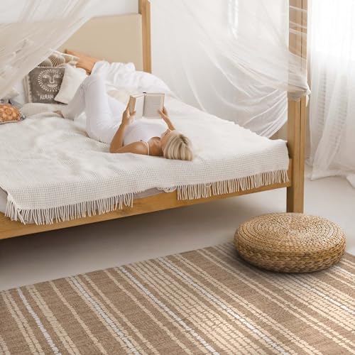 Tapis en vinyle 100x150 cm rectangle beige Floorart Design