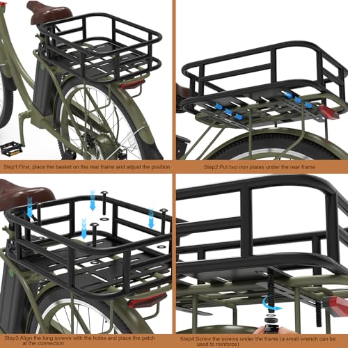 Bike Basket Rear, Bicycle Basket with Liner,Waterproof