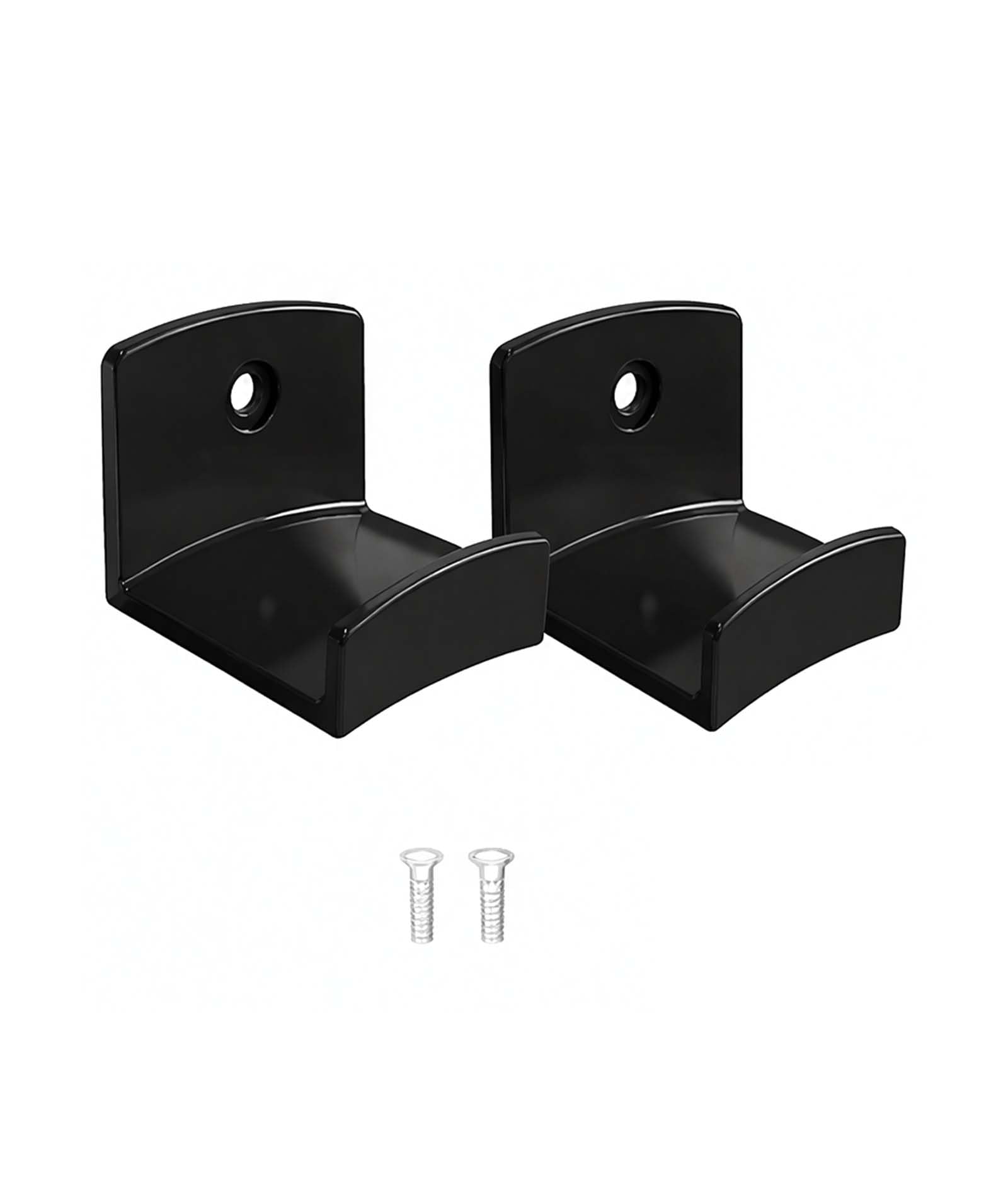 2-Pack Black Cowboy Hat Rack for Wall -Curved Grip Cap Holder, 5×4.5×3.2cm, Hat Hanger with Adhesive, Hat Storage Organizer for Sun Hats & Caps