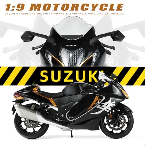 Image of 1:9 Motorcycle Model for Suzuki Hayabusa Metal Die-cast Motorcycle Model No Assembly Required Mini Finished Moto Classic Collection Gift for Adult(Black)