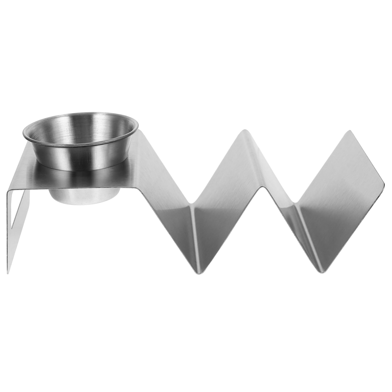 CIYODO 1Set Stainless Steel Taco Holder W Shaped Taco Rack with Seasoning Cup for Easy Serving Metal for Tacos Nachos and More