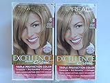 L'Oreal Paris Excellence Creme Permanent Hair Color, 8 Medium Blonde, 1 kit (Pack of 2)