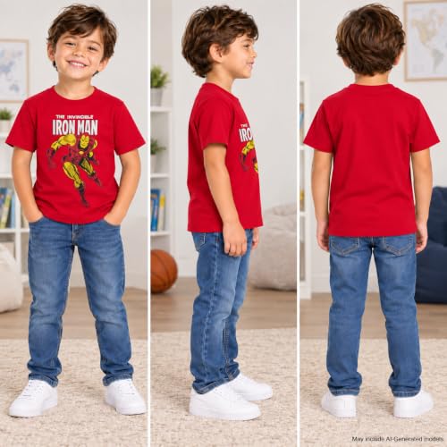 Marvel Boys Shirts Spiderman Avengers Hulk Iron Man Graphic Tees for Boys - image 3