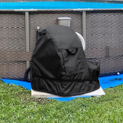 okcool Sand Filter Pump Cover,Waterproof Anti-UV Pool Pump Sand Filter Cover,Upgraded Zipper Opening Designed (Black) by okcool - Image 8