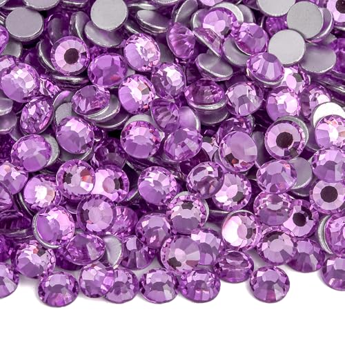 Image of 1440pcs Flat Back Crystal Rhinestones for Nail Art Crafts Bedazzling Kit Diamonds Set Clear Rhinestones for Clothes 0.14 inch 3.8mm SS16 Lavender