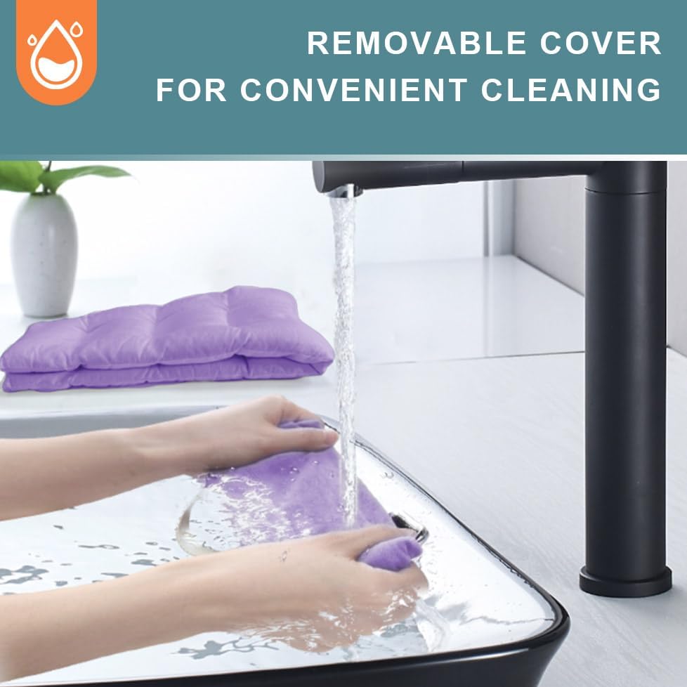 Miniatura 4 de Almohadilla térmica para cuello, hombros y espalda, apta para microondas, aroma a lavanda, funda lavable, envoltura cálida para microondas de 1.5