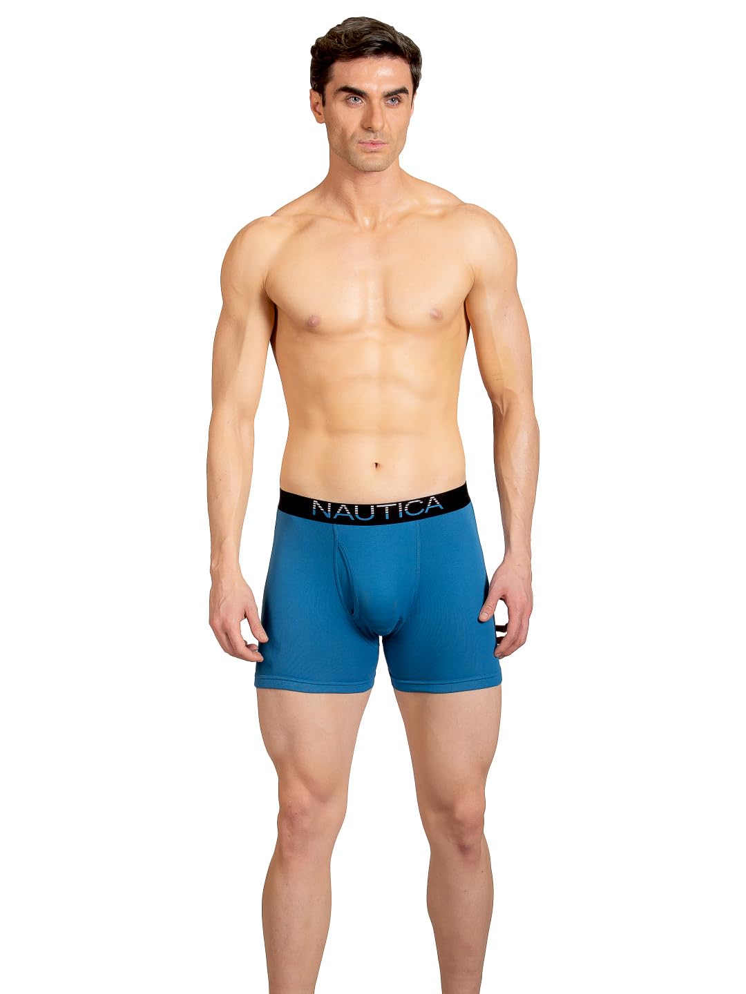 nautica Men's Cotton Blend Classic Solid Trunks-picture-32