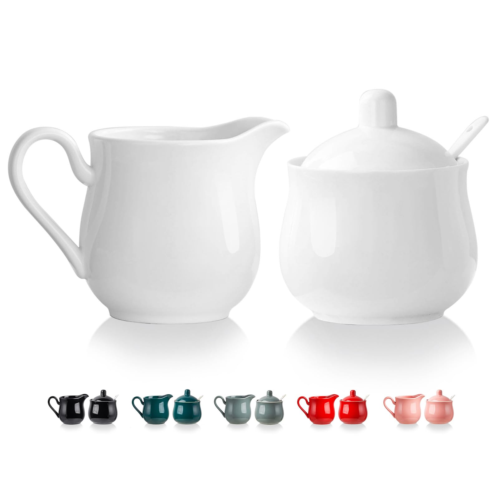 12 OZ Ceramic Sugar and Creamer Set (White)