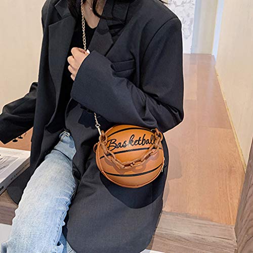 VALICLUD Crossbody Bag Round Basketball Shaped Handbag Novelty Purse Circle Shoulder Bag for Women4