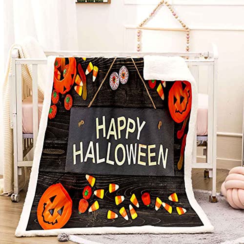 Couverture flanelle Halloween effet 3D toucher doux microfibre - 3