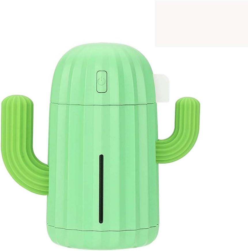 Mini Humidifier Humidifier with Night Light Portable Cactus Air Humidifier Suitable for Yoga Office SPA Bedroom Air Humidifier (Color : Blue) (Green)