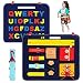 FEISIKE Busy Board- Montessori Basic Skills Activity Toys for Toddlers 2 3 4 Years Old Early Education,Learning Fine Motor Skills & Learn to Dress and Spell,Travel&Sensory Toy for Airplane or Car.