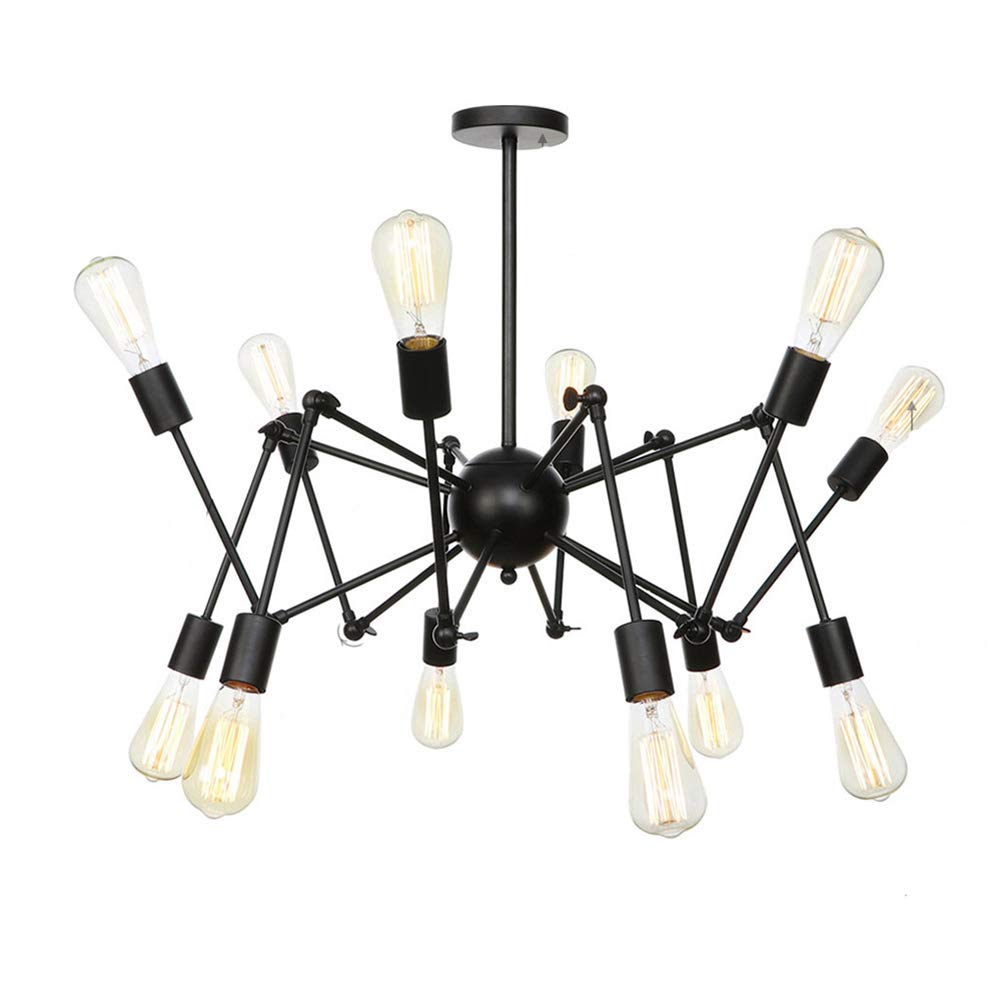 VDOQTLJT E26 Gold Sputnik Chandelier Modern Pendant Light Lighting V-intage Ceiling Fixtures Compatible with Kitchen Living Room Dining Bedroom Farmhouse Wall Sconce(5V,12 head)