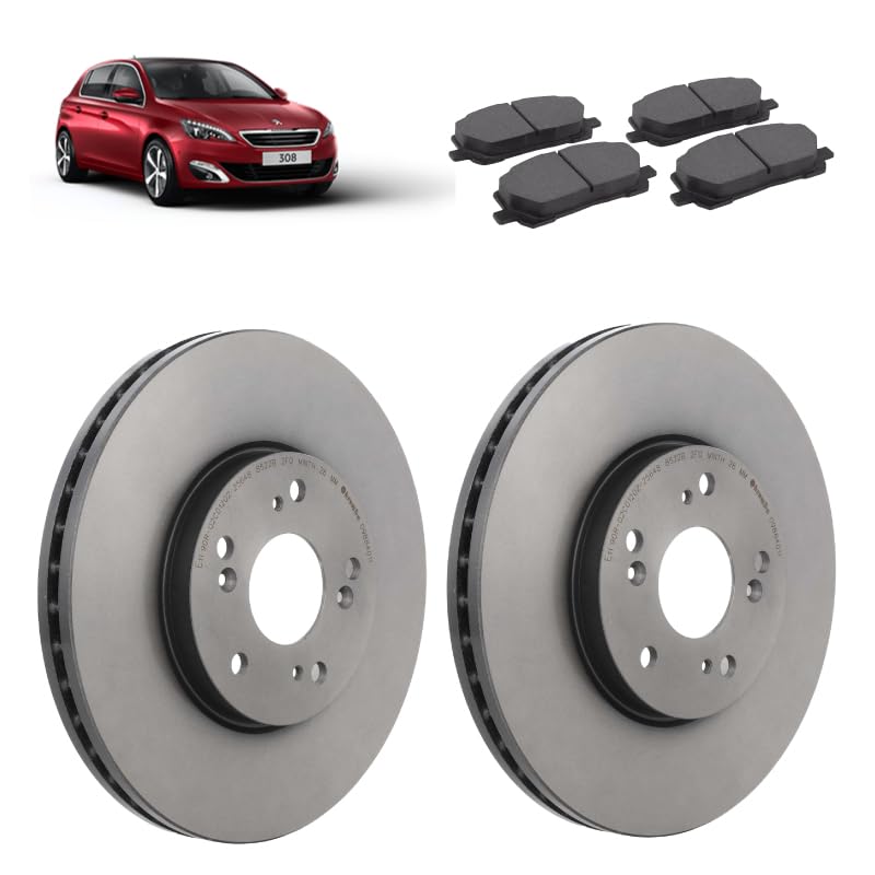 Kit dischi 283mm e pastiglie freno anteriori compatibile con Peugeot 308 II 2013-2021