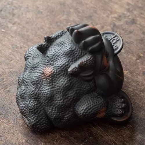 Crapaud doré en sable violet ornement de bureau taille M