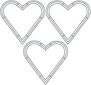 Bememo 3 Pack Heart Shaped Wire Wreath Frame Green Flower Metal Wire Rings for Valentine's Day Holidays Wedding Floral Arrangements Garden Home Party Decorations (16 Inch)