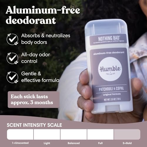Image of Humble Aluminum-Free Deodorant Stick, Patchouli & Copal - 2 Pack