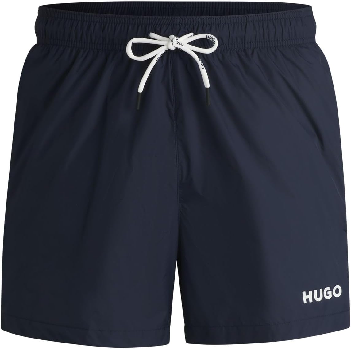 HUGO Herren-Badeshorts mit durchgehendem Futter und Haiti-Logo-Print