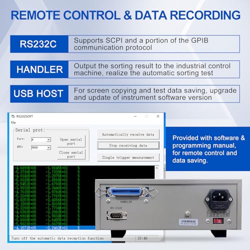 Image of MATRIX MCR5200 Benchtop LCR Meter, 40Hz-200kHz 0.1%, Digital LCR Bridge Measures Inductance /Capacitance /Resistance, USB /RS232C, Calib-Clear, Data Save