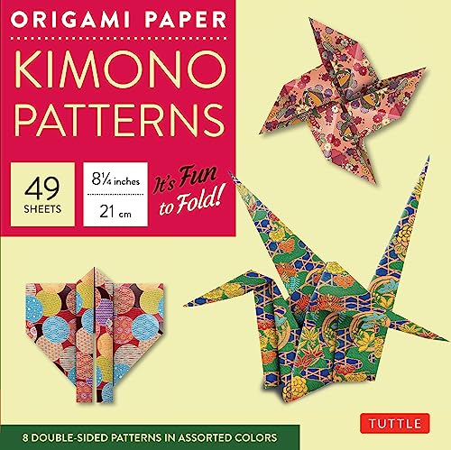 Origami Paper - Kimono Patterns - Large 8 1/4" - 48 Sheets: Tuttle Origami Paper: Double-Sided Origami Sheets Printed with 8 Different Designs (Instructions for 6 Projects Included)