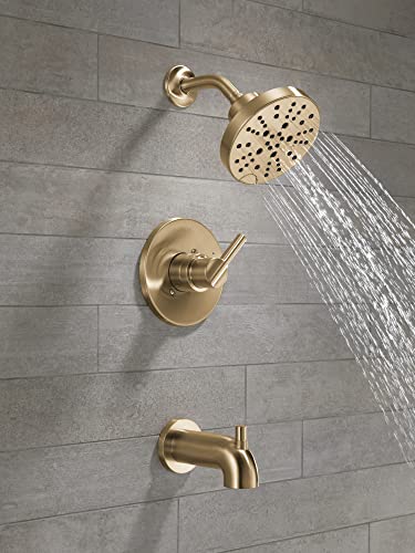 Delta-Faucet-Nicoli-14-Series-Single-Handle-Tub-and-Shower-Trim-Kit-Shower-Faucet-with-5-Spray-H2Okinetic-Shower-Head-Champagne-Bronze-144749-CZ-Shower-Valve-Included Delta Faucet Nicoli 14 Series Single Handle Tub and Shower Trim Kit Shower Faucet with 5 Spray H2Okinetic Shower Head Champagne Bronze 144749 CZ Shower Valve Included