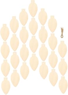 50pcs Unfinished Light Bulb Wooden Cutouts Graffiti Supplies for Boys and Girls Painting for Christmas Decorations Ornaments and Festive Home Decor
