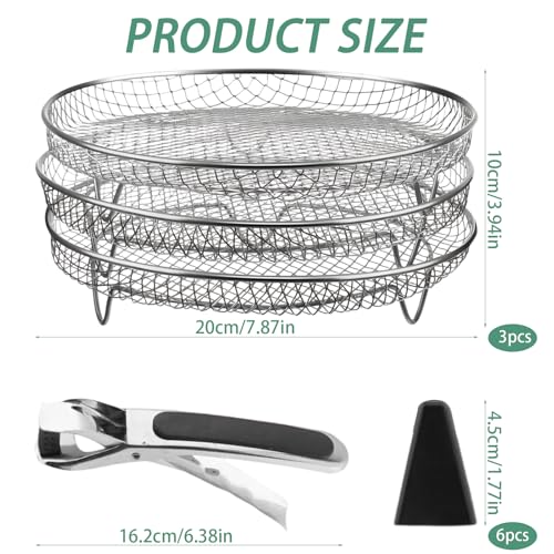 3 Grilles empilables en inox pour Air Fryer